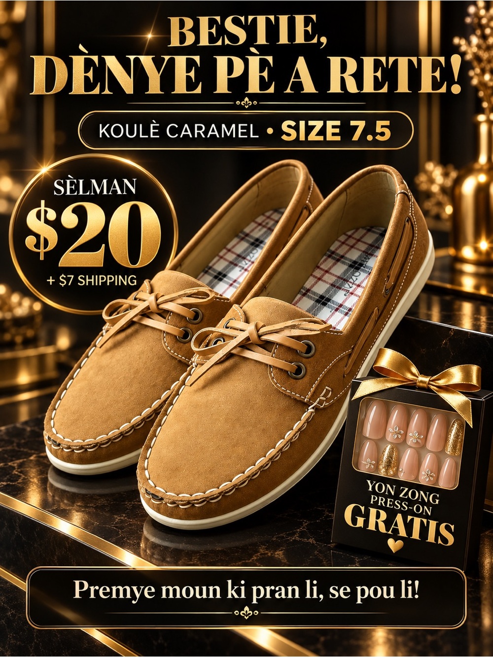 WomenCasual Boat Shoes in Caramel - Size 7.5